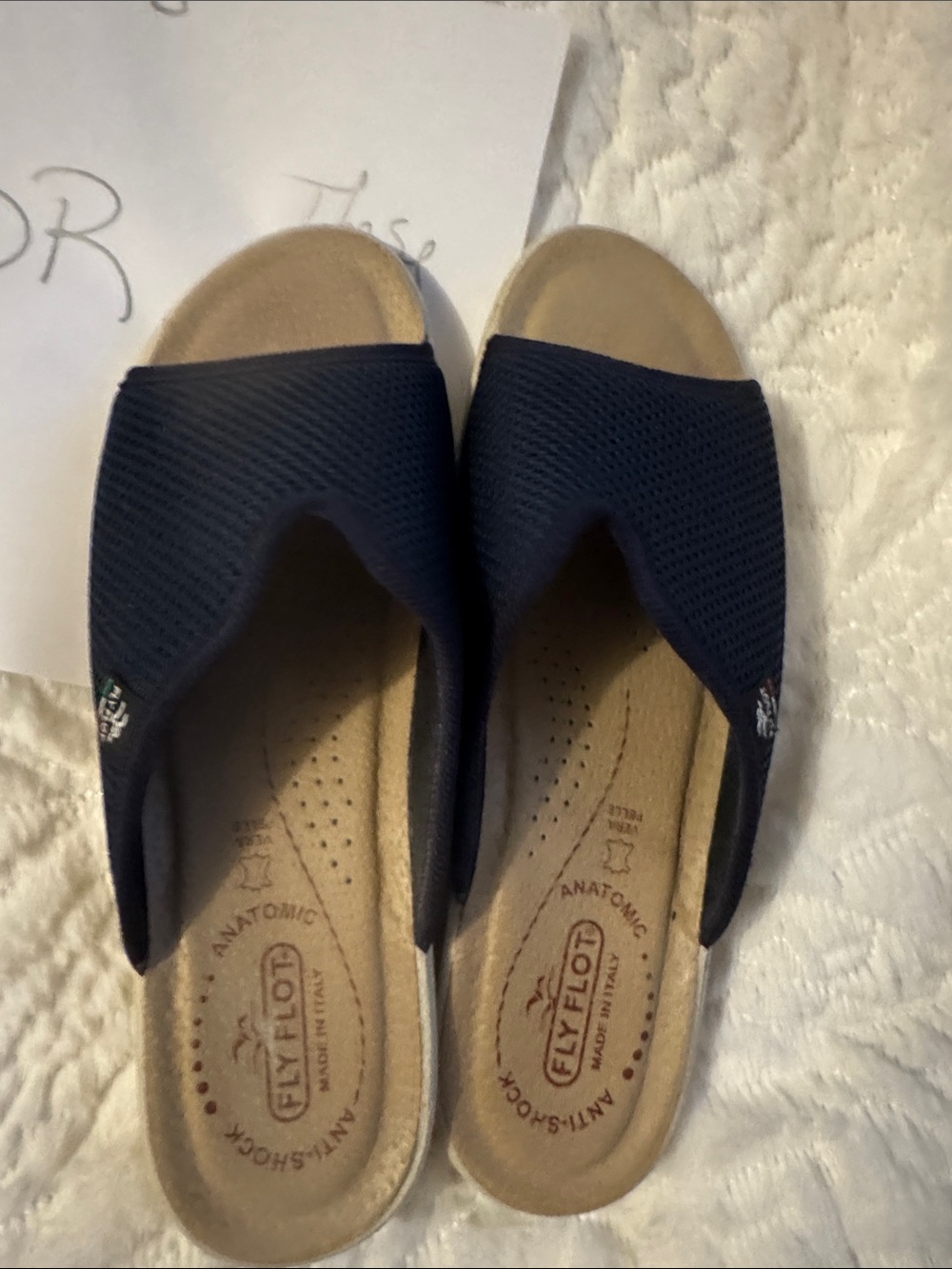 Michael Sh.  brown Sandal ,blue flyflot SLIP on ,WITH navy coverup(3 for1!)